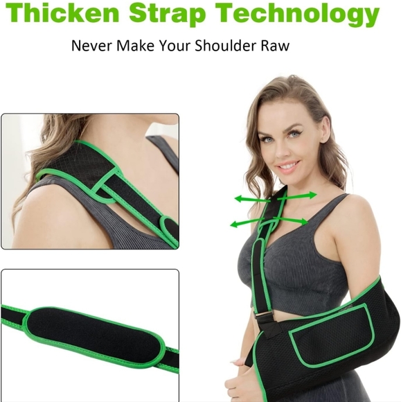 New! Unisex L/XL Left/Right Arm Sling Breathable Shoulder Brace Support Strap - Picture 5 of 8